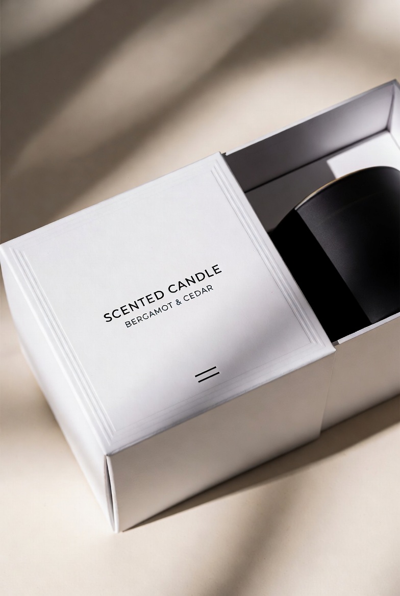 Minimalist candle packaging